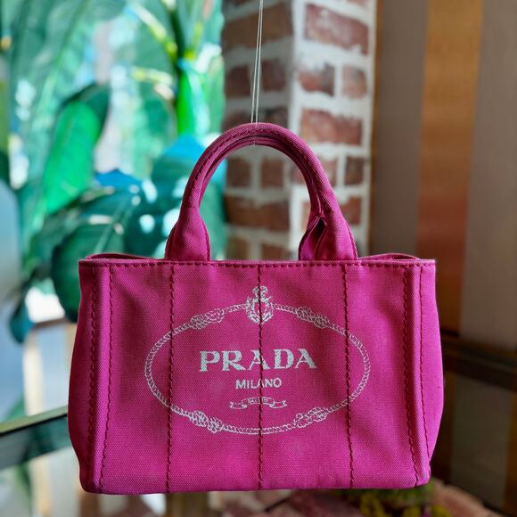 PRADA Pink Mini Canapa Tote - Picture 1 of 10
